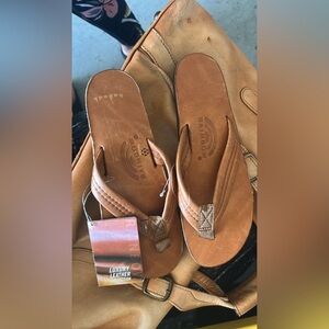 Rainbow Brown Leather Sandals